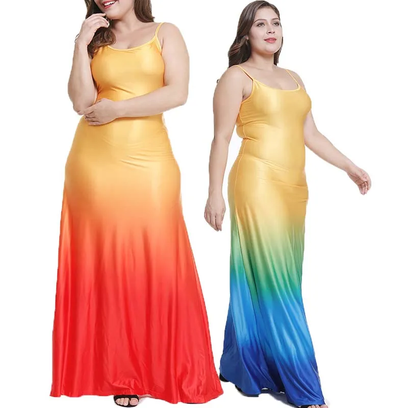 Summer Large Size 4XL 5XL Off Shoulder Party Plus Size Dress Women Round Neck Casual Sleeveless Elegant LooseDress Long Dress