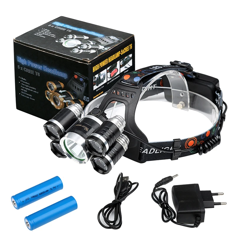 Sale WEST BIKING Bike 5LED Headlamp Super Bright Gold Zoomable 4Modes Waterpoof T6 Cycling Head Light USB Recharge Bicycle Head Torch 29