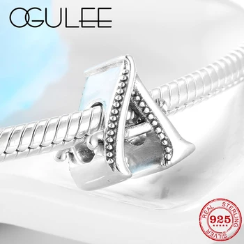 

Fit Original Pandora Charms Bracelet Lukcy Letter Alphabet A Beads for Women Real 925 Sterling Silver Bead for Jewelry Making
