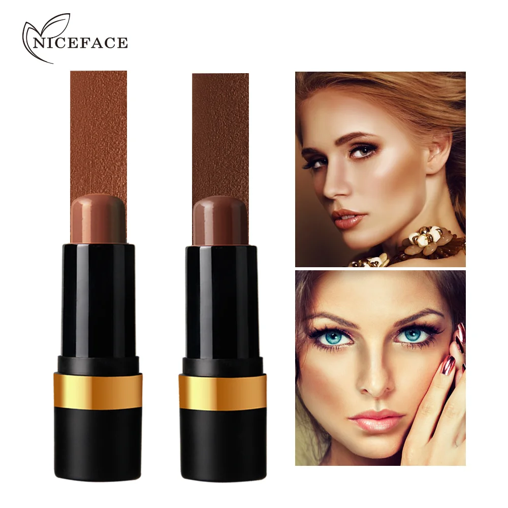 

3D Highlighter Stick Foundation Face Makeup Waterproof Matte Bronzer Concealer Blusher Cream Stick Facial Primer Cosmetic Makeup
