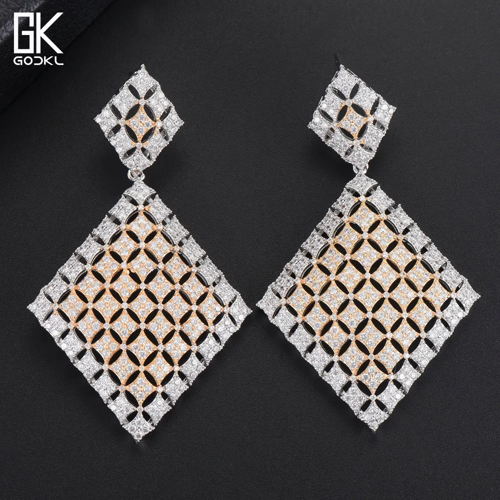 

GODKI LuxuryWaterdrop Long Dangle Earrings For Women Wedding Cubic Zircon Crystal CZ Dubai Bridal Earrings Fashion Jewelry 2018
