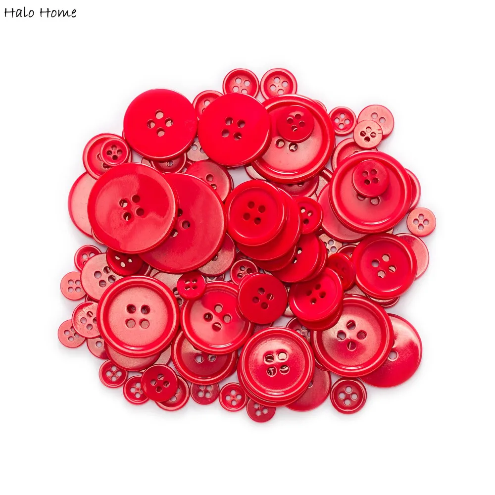 40 г разные размеры красная серия смолы 4 отверстия кнопки для шитья скрапбукинга Замена ремесла аксессуары DIY ремонт Декор 9-30 мм