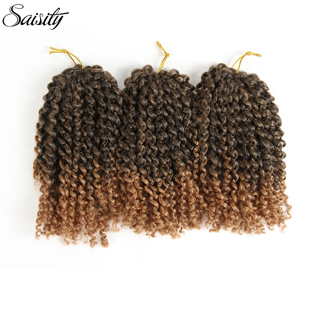 Saisity crochet braid hair marlybob curly crochet hair braiding hair synthetic ombre hair extensions afro kinky curly african