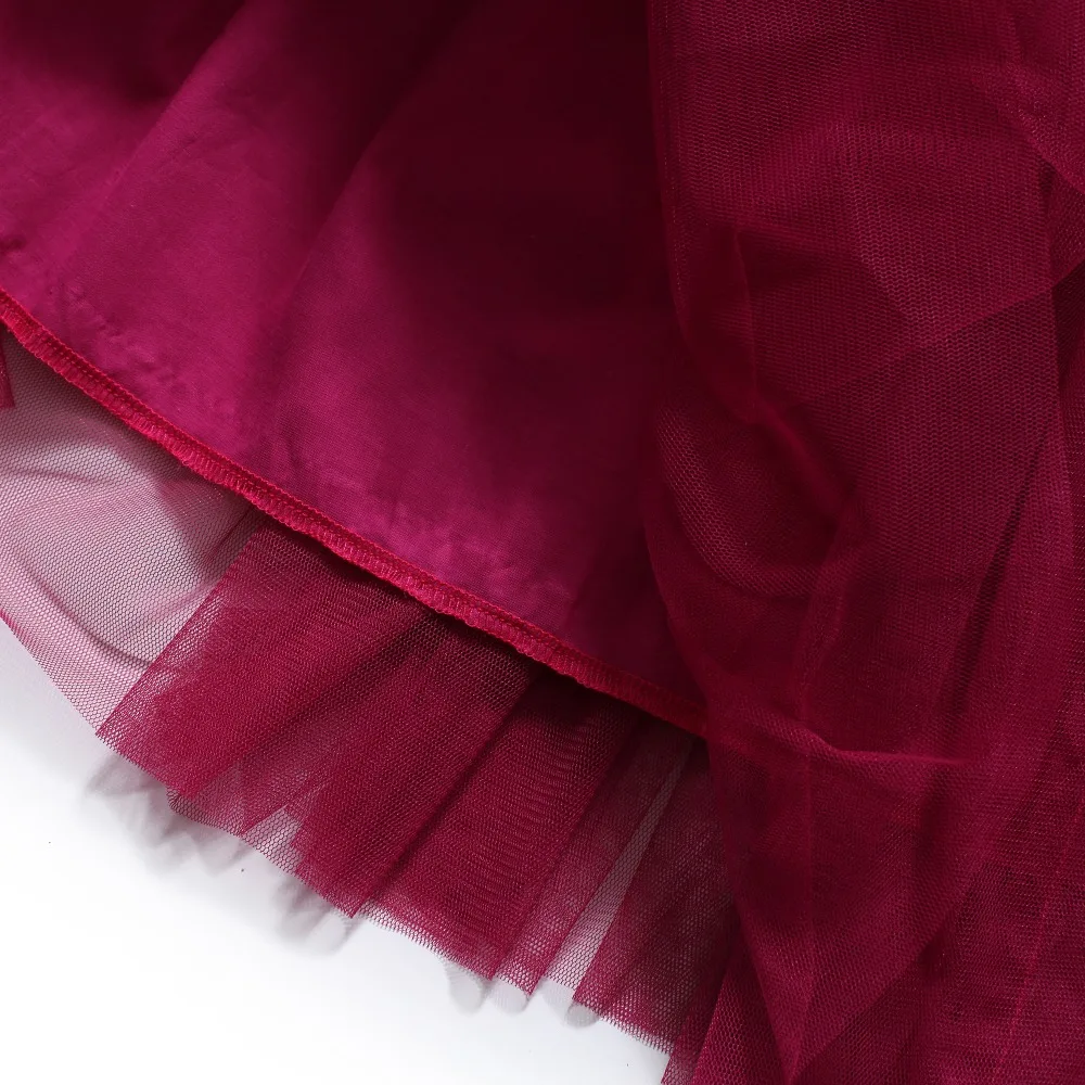 Flofallzique/Весенняя и осенняя хлопковая праздничная одежда принцессы из тюля с длинными рукавами и круглым вырезом, украшенная галстуком-бабочкой