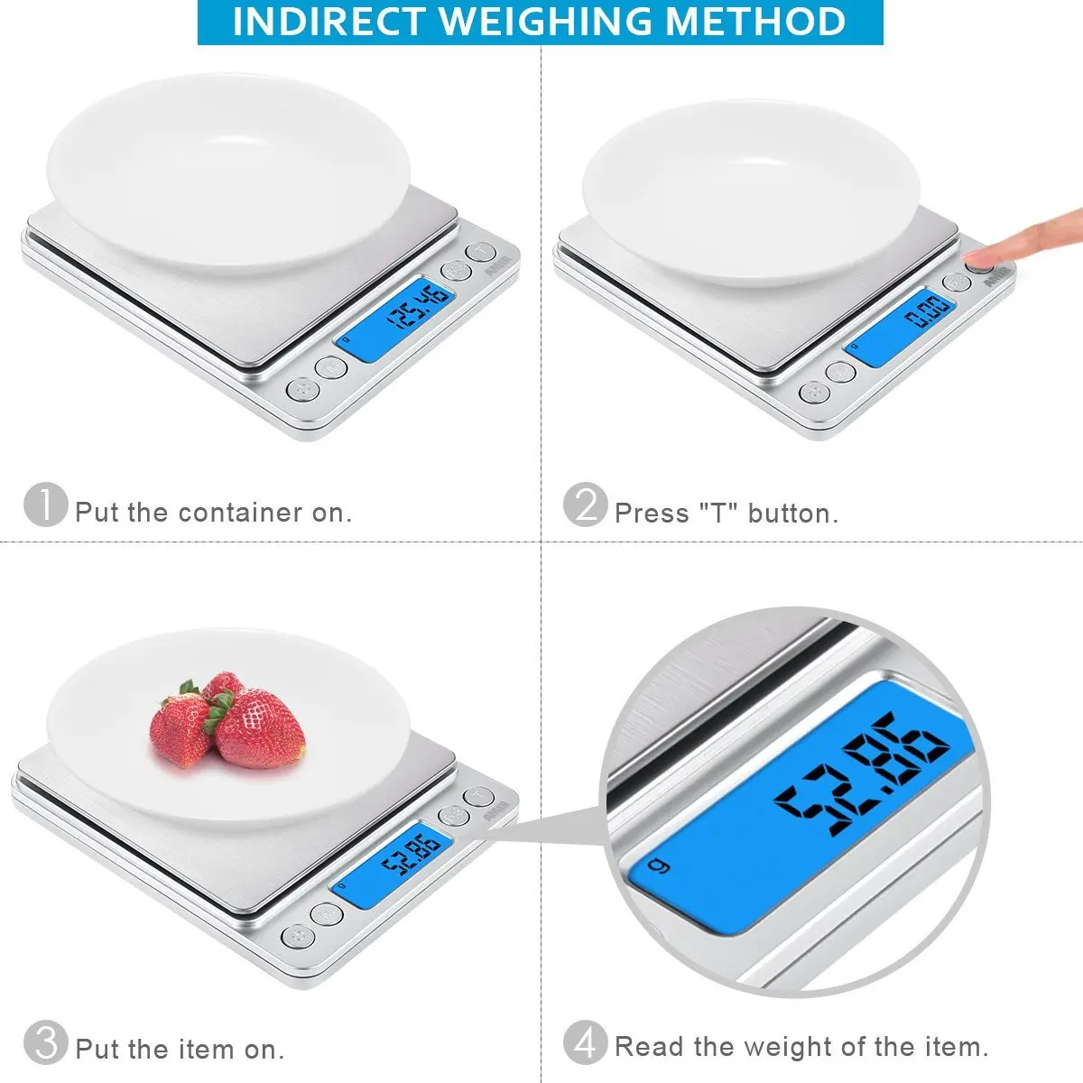 Digital Scale, 500g/0.01g Mini Pocket Measuring Scale, with Back-Lit LCD Display