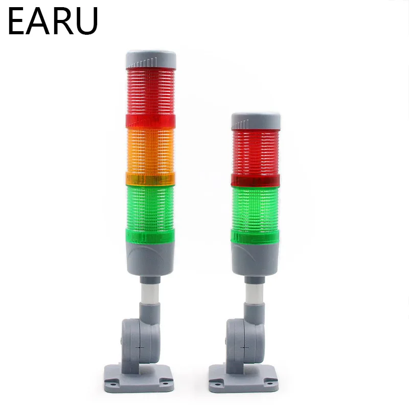 

60mm Industrial Multi-layer LED Signal Tower Stack Warn Alarm Caution Lamp Light Indicator Machinery Buzzer Flashing Bendable