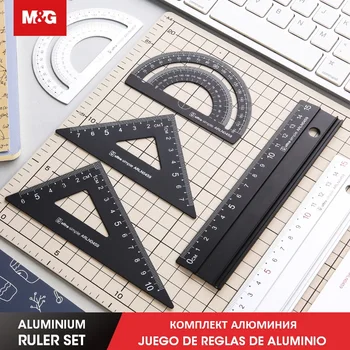 

M&G 4pcs/set Stationery Geometry Ruler Set, 2 triangular Rulers, Protractor,15cm Ruler,Measuring instruments set
