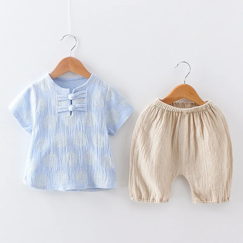 

2019 children's short-sleeved suit male baby summer children's clothing1 set 1-4 years infant child suit tide children clothes