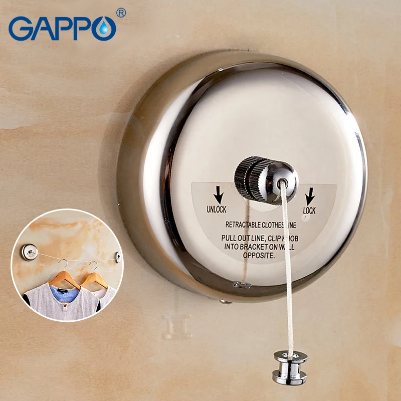 Preise GAPPO Robe Haken versenkbare reise wäscheleine badezimmer wand montiert bad zubehör handtuch halter versenkbare kleidung