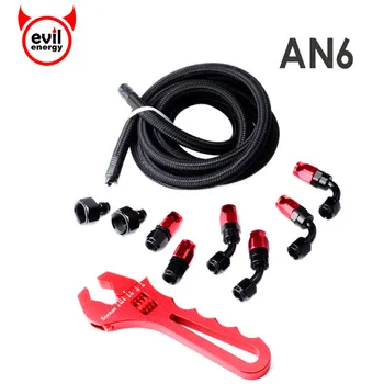

evil energy 3M AN6 Braided Oil Fuel Hose With Elbow Straight 45Degree Fitting Female To Male Fitting Adapter Adjustable Wrench