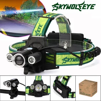 

15000LM 3X XM-L T6 LED Rechargeable Headlamp Headlight Light Torch Fishing Head Light Lamp Lantern By 2x18650 Battery