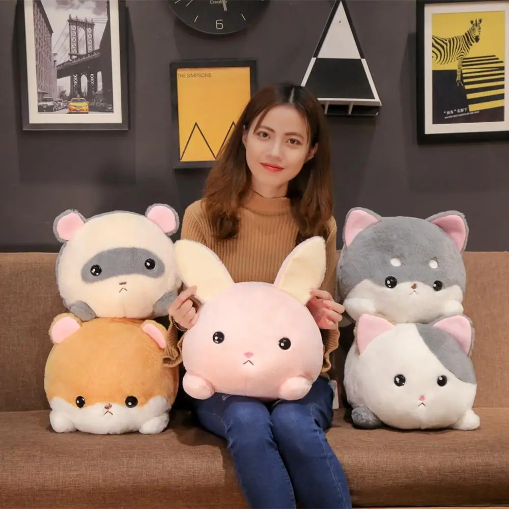 

30/40cm Kawaii Lying Mouse Rabbit Shiba Inu Dog Cat Plush Toys for Children Kids Lovely Doll Soft Animal Pillow Cute Xtmas Gift