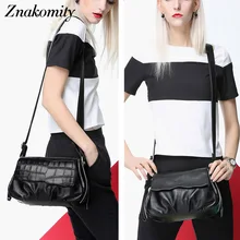 Модная черная крокодиловая сумка Znakomity, женская сумка на плечо из натуральной кожи, роскошная женская сумка через плечо из натуральной кожи