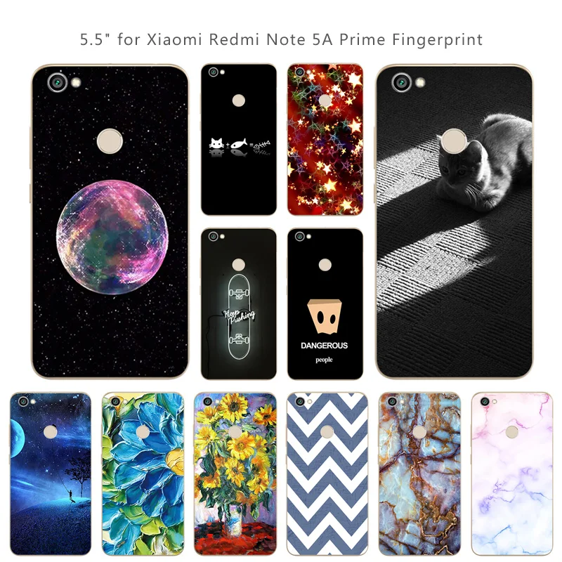 Case for Xiaomi Redmi Note 5A Prime Cover Soft TPU Silicone Skateboard Printing Phone Capas |