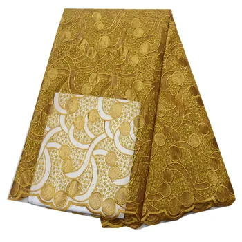 

Gold nigerian lace fabric 2019 high quality lace wholesale french lace fabric for women dress latest african laces