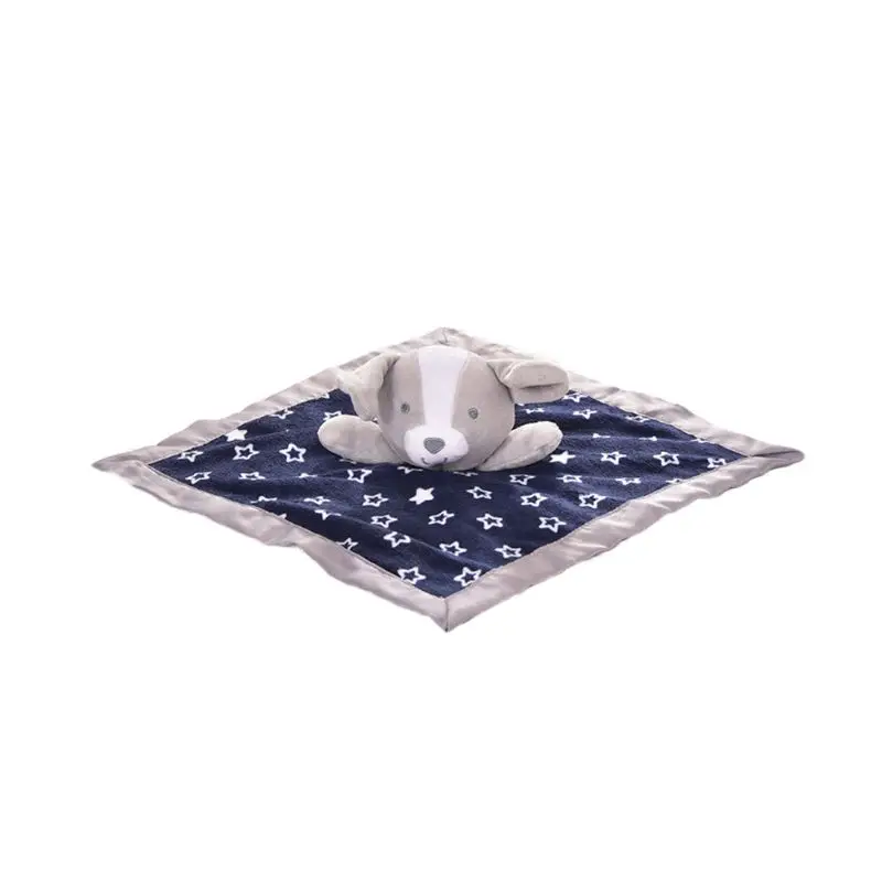 

Baby Pacifier Appease Soothe Towel Cute Cartoon Dog Soft Plush Nursing Stuffed Doll Infant Teether Rattles Handshake Bell