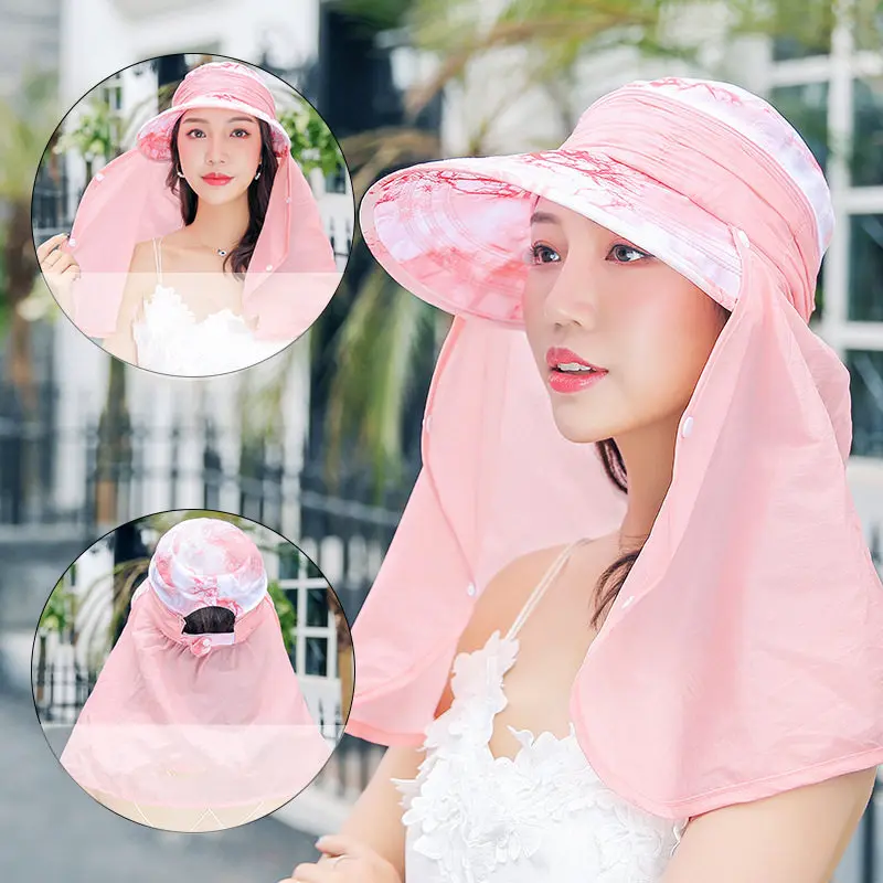 

Summer Hats For Adult Multifunction Sun Beach Quick Dry Cap Outdoor Neck Ear Cover Flap Caps Adjustable UV Protection for Women
