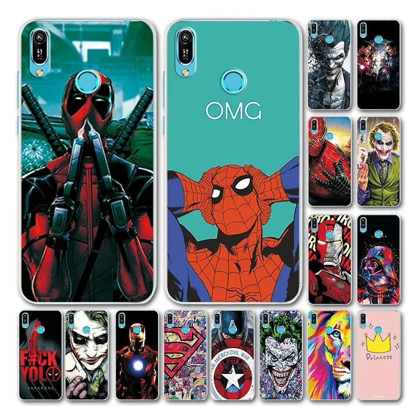 

Novelty Superhero Phone Case For Huawei Honor 8A Cover 8C 8X Marvel Avengers Painted TPU Case Bumper For Huawei Nova 4 Y6 2019
