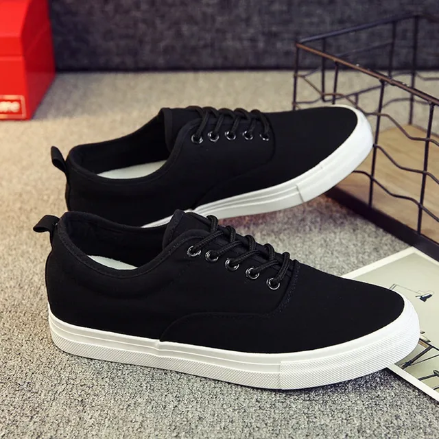 Hot sale Men summer casual shoes fashion black/white canvas shoes ...