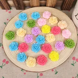 20 штук смешанных цветов плоские пластмассовые кабошон в виде цветка Kawaii DIY художественное украшение из полимерного материала Скрапбукинг
