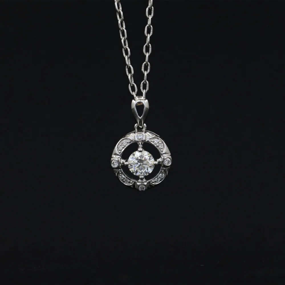 

LASAMERO Halo 0.336CT 18k Gold Round Cut Square Center Pave Set Natural Diamond Pendant Necklace Chain Women Fine Jewelry