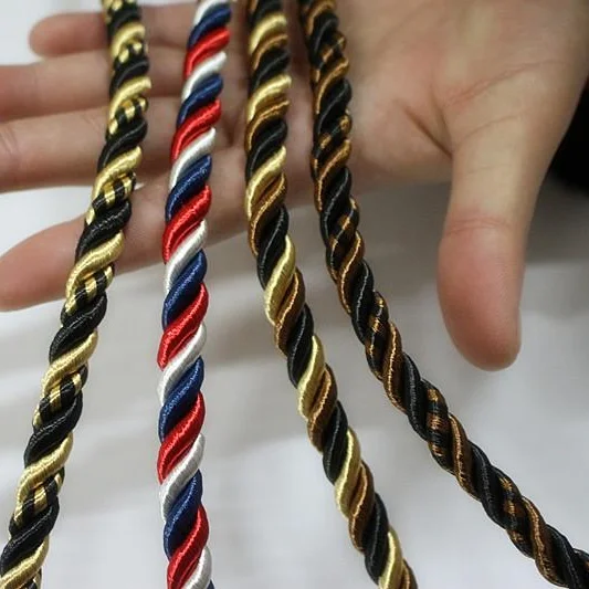 

2018 New 4 Colors Twisted Rope Three strands Cords Sofa Cushion Armchair Bag Ceiling Light Craft Decoration 8mm Sell by bale