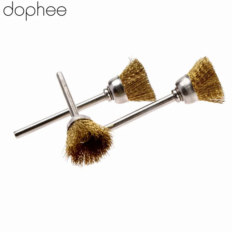 Dophee 20 шт. полировальные инструменты 3 мм латунная проволочная чашка щетка для