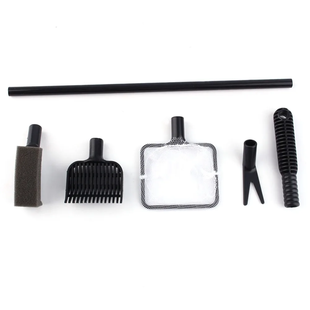 

4-in-1 Aquarium Fish Tank Cleaning Sponge Glass Cleaner Tool Kit Gravel Fork Net Sponge Algae Set Fish Net For Aquarium