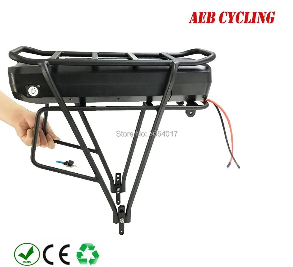 

Free shipping 48V 500W 750W 1000W rear rack 48V 18Ah/20Ah/22Ah/23Ah/24.5Ah Luggage battery carrier ebike battery for ebike