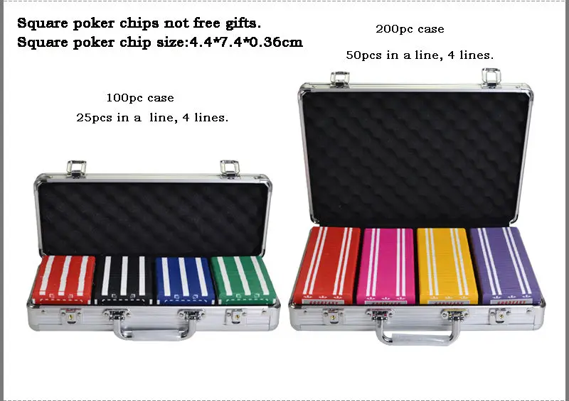 1 шт. Алюминиевый Чехол для покера с квадратными ЧИПАМИ 100 шт. или 200 шт., коробка для хранения покера