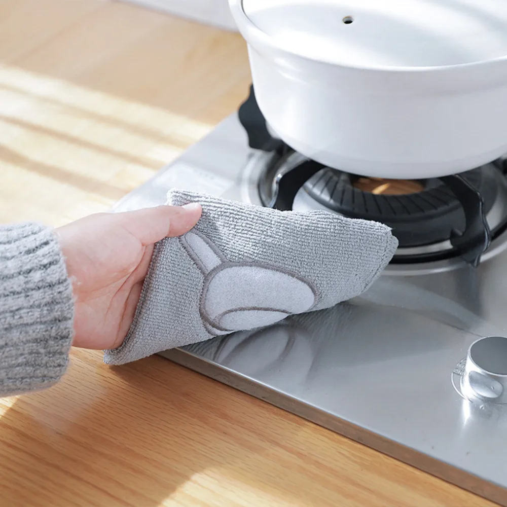 

Household kitchen with multi-purpose cleaning rag cleaning stains non-stick oil fine fiber absorbent dish cloth kitchen tools**B