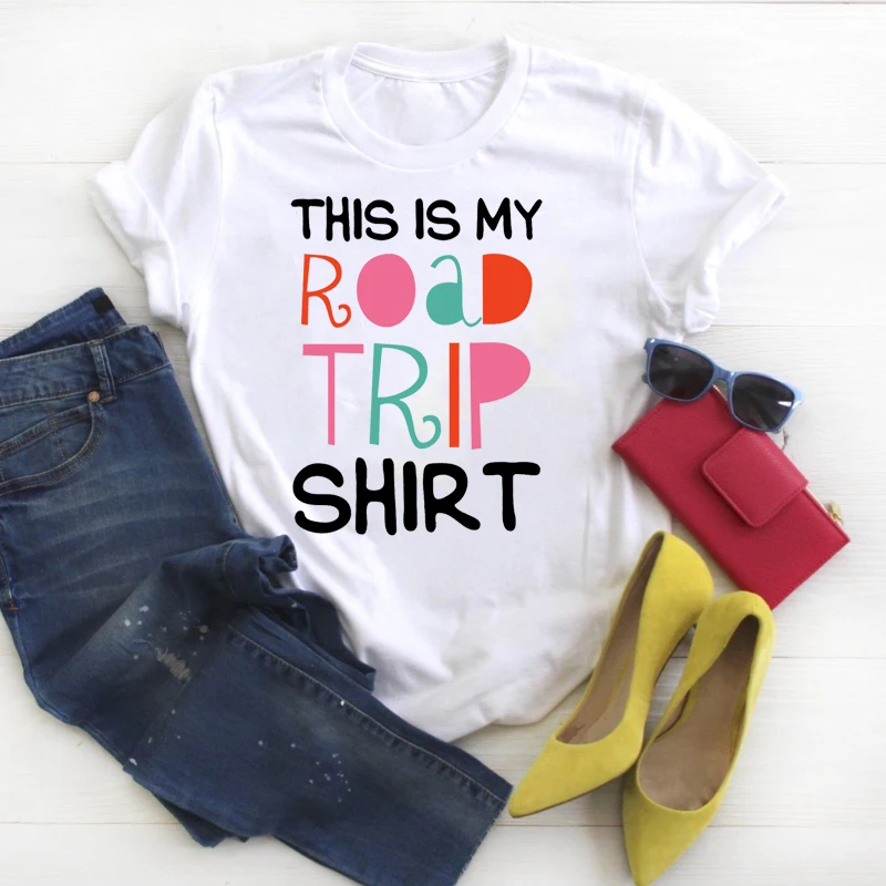 Женская рубашка, летняя, дорожная, для путешествий, милая, happy camper Kawaii, женская одежда, с графическим принтом, женская футболка, топ, футболка, женская футболка
