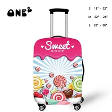 3D Colorful Food Print Dustproof protective cover for 18/20/22/24/26/28/30 Trolley Suitcase, Sweet Candy design luggage cover