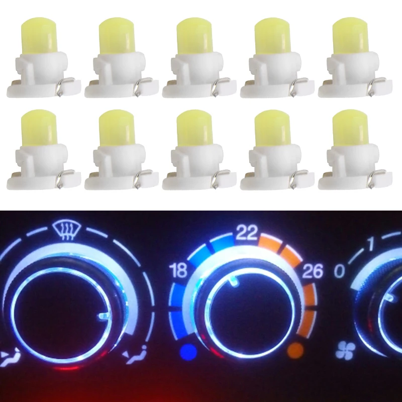 

10PCS T4.2 COB 1 SMD 12V Car LED Dashboard Winding Light Bulbs Instruments Panel Neo Wedge Light Warning Indicator Car styling