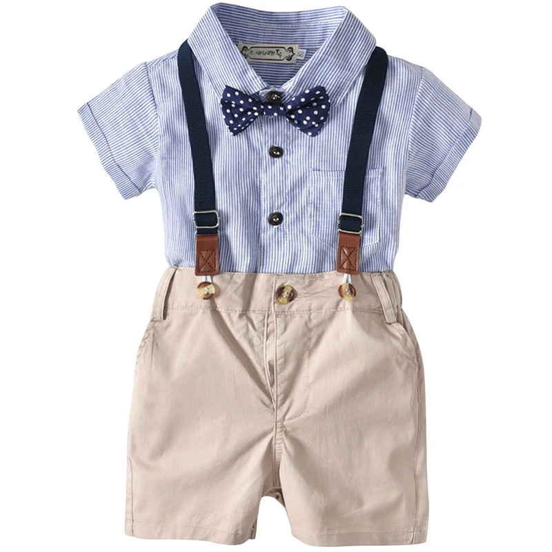 Buy Baby Boys Sets Summer Short Sleeve Striped Shirt