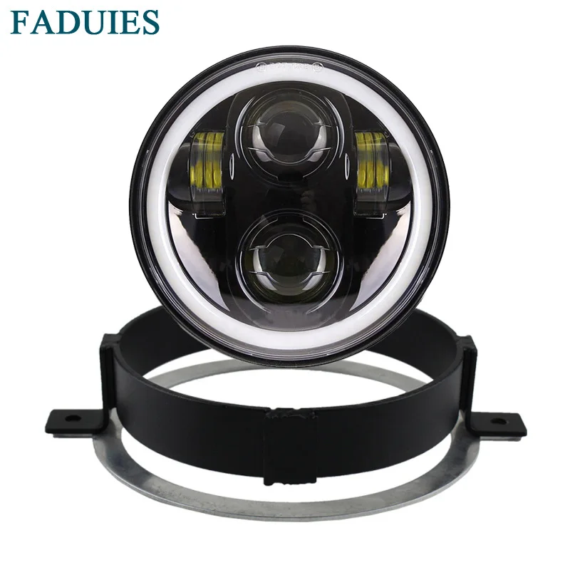Honda VTX 5 34 LED Chrome Headlight Kit with Bracket and Hardware - Plug and Play - Daymaker (5)