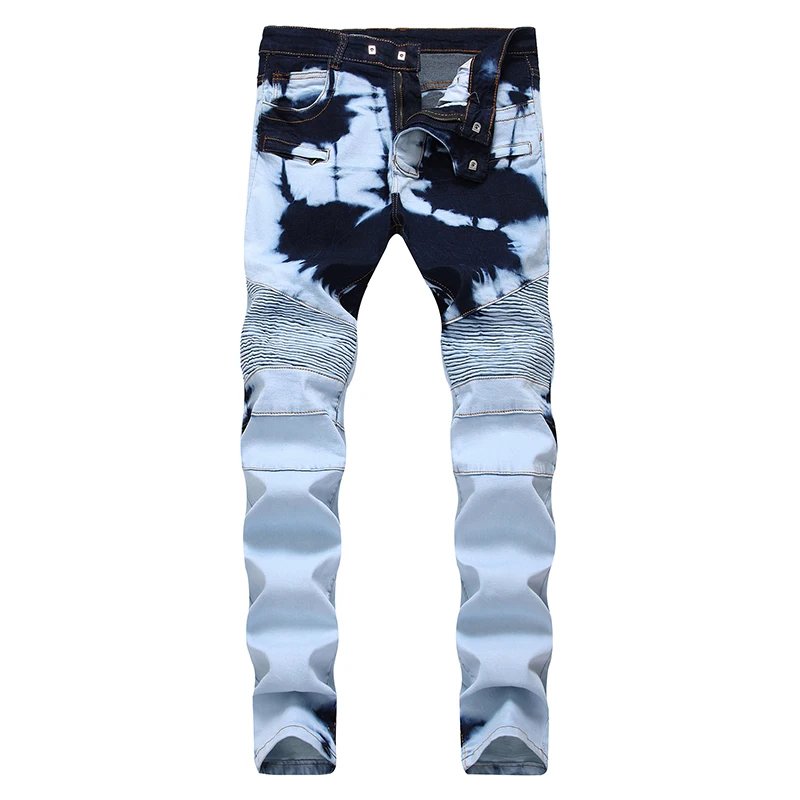 ABOORUN Hi Street, мужские байкерские джинсы, рваные джинсы со снежинками, брендовые Дизайнерские мужские джинсы в стиле хип-хоп, уличная одежда, x1463 - Цвет: style11