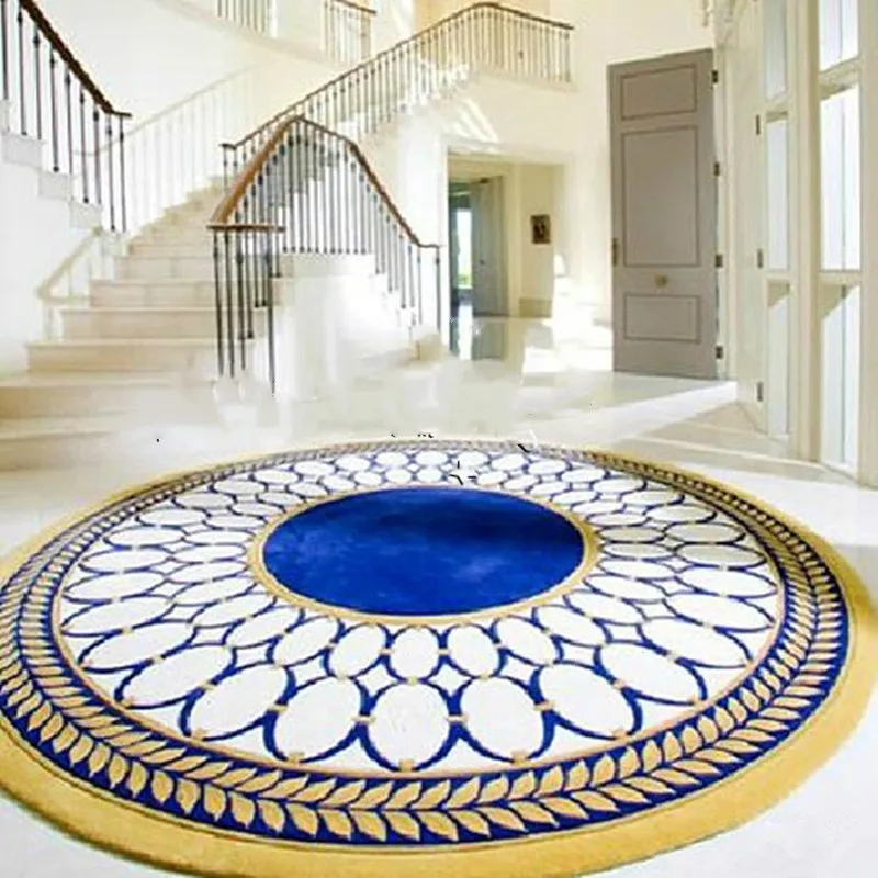 Модный Европейский стиль китайский круглый ковер журнальный столик для гостиной спальни прикроватная модель акриловый ковер ручной работы на заказ