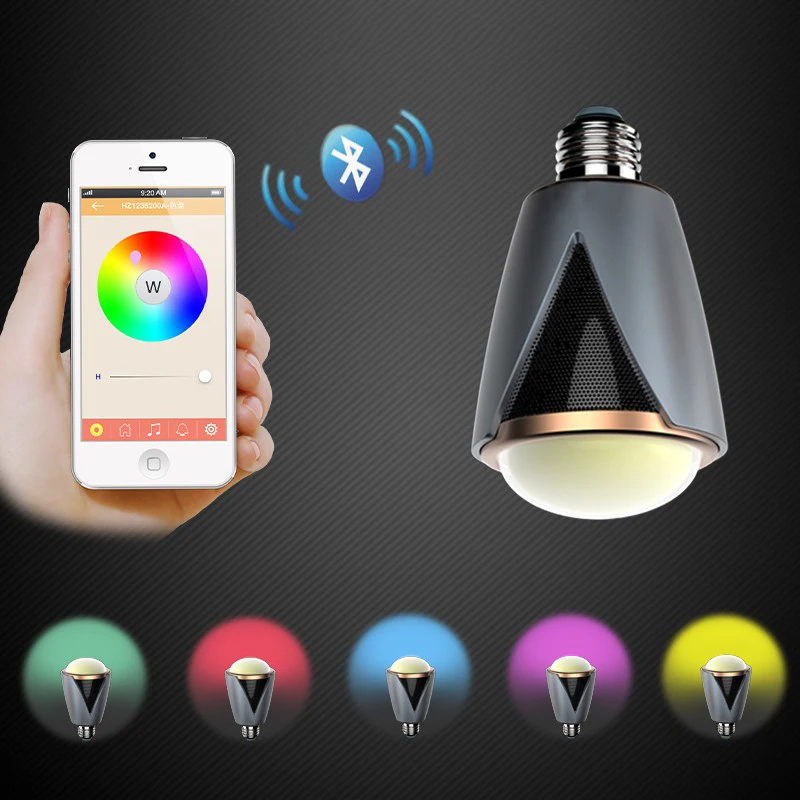 

Colorful E27 app control led smart bluetooth speaker music playing bulb lights dimmable led bulb lamp prefect for party lighting