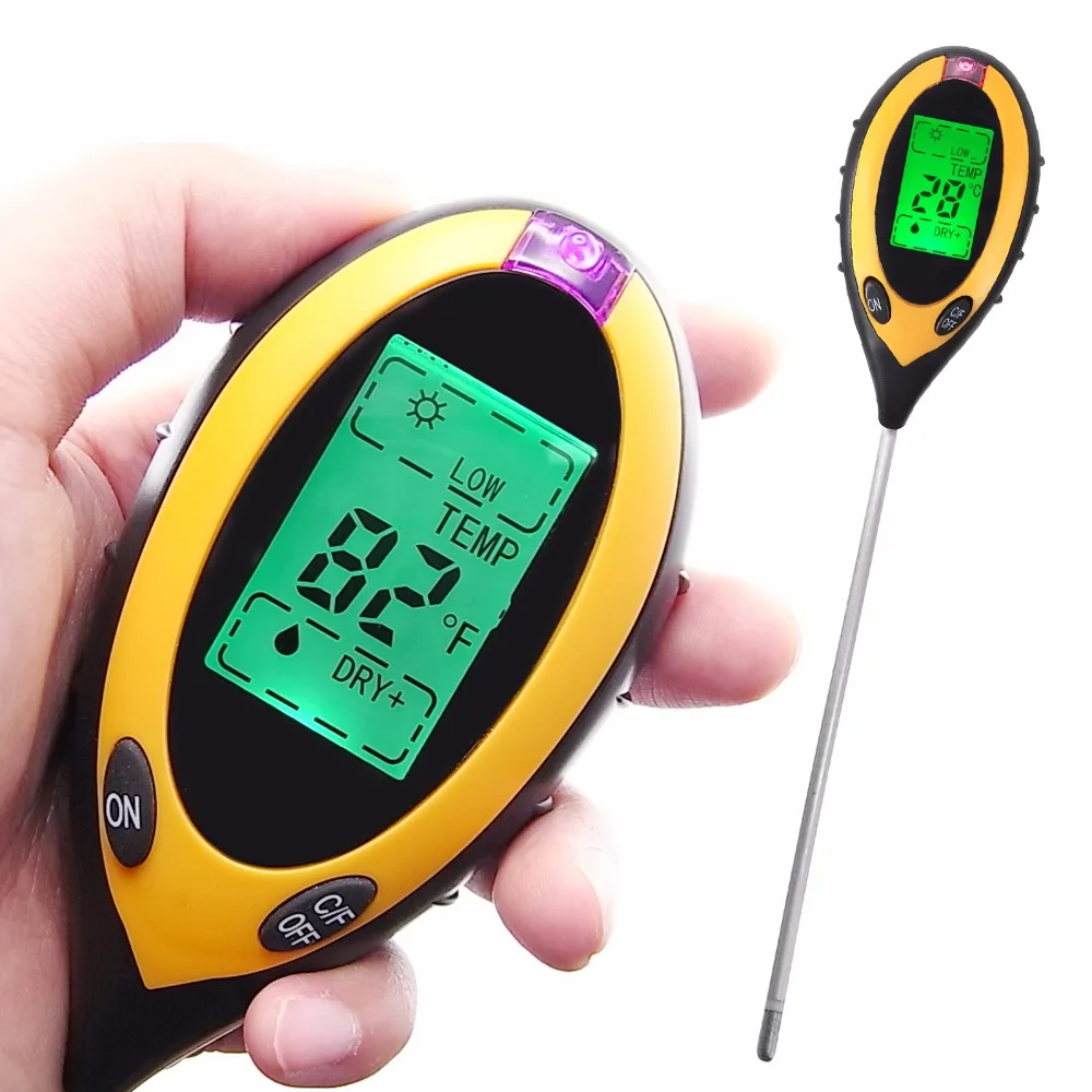 Buy Digital 4in1 Plant Soil PH Moisture Light Soil Meter Sunlight Thermometer