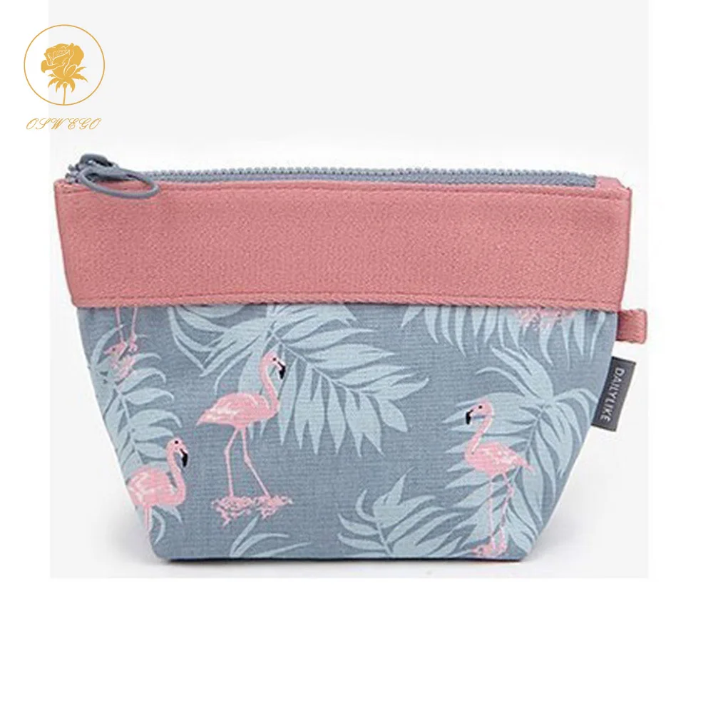 

OSWEGO Coin Purse Cartoon Flamingo Floral Casual Zipper Coin Purse Cute Women Small Credit Card Holder Wallet Coins Bag 2018