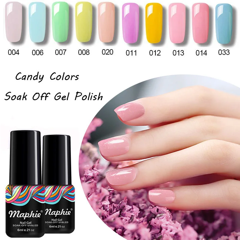 

Maphie 6ML Nail Gel Polish Nail Art French Salon UV Gel Nail Polish Semi Permanent Soak Off UV Gel Lacquer Cure Led Lamp Enamel