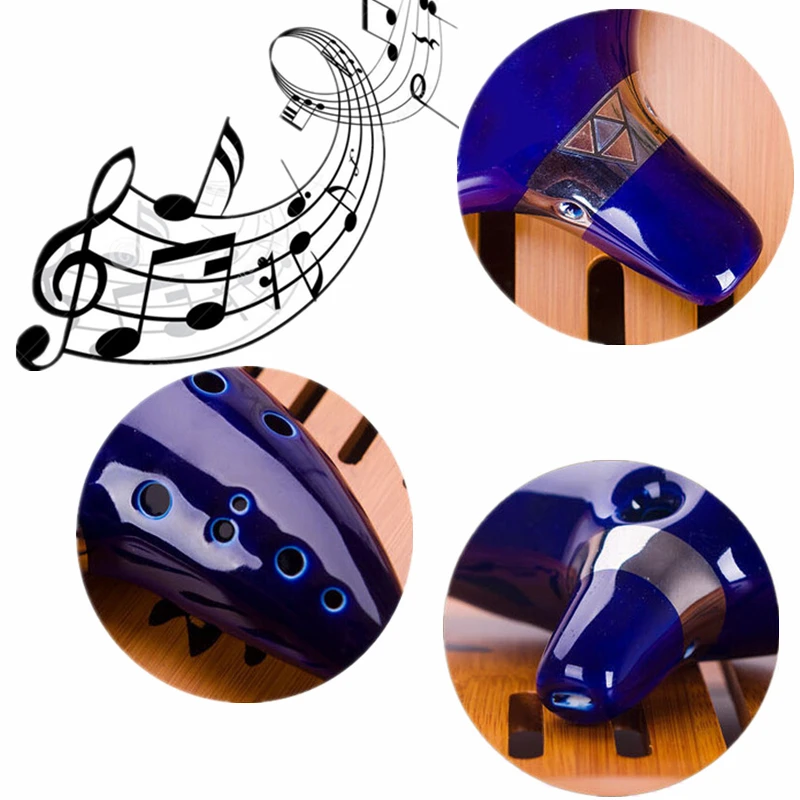 12 отверстий синий окарина красивый прочный керамический альт среднего тона ToneC флейта