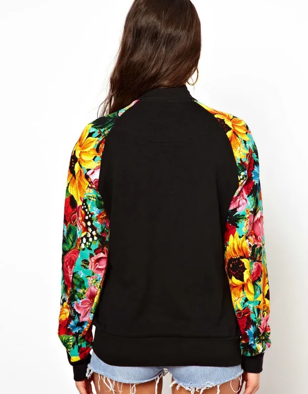Baseball jacket for women and man, unisex varsity jacket, letterman jacket with flower print-in Basic Jackets from Womenu0027s Clothing u0026 Accessories on ...