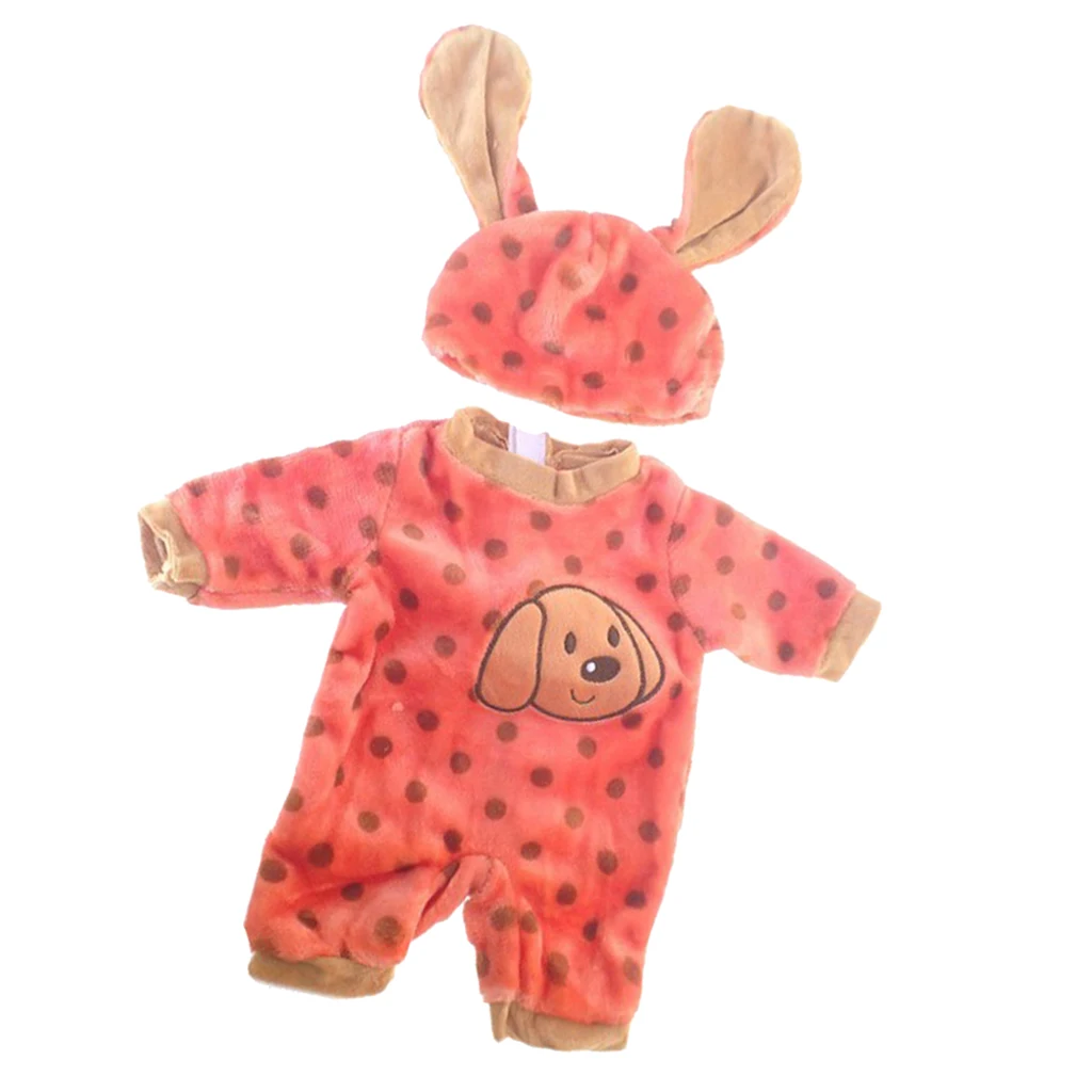 Popular Lovely Newborn Baby Doll Printed Jumpsuit Suit for 50cm Reborn Doll Accs Clothes Set