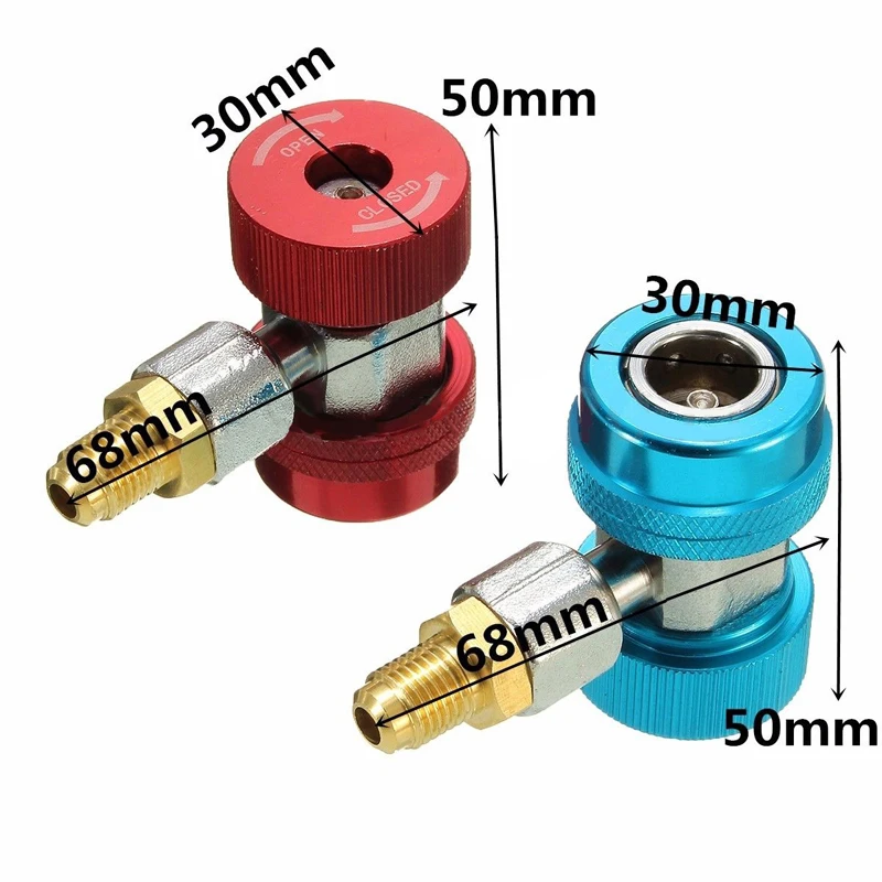 R134 AC Car Low High Extractor Valve Core Manifold Quick Coupler Adapters