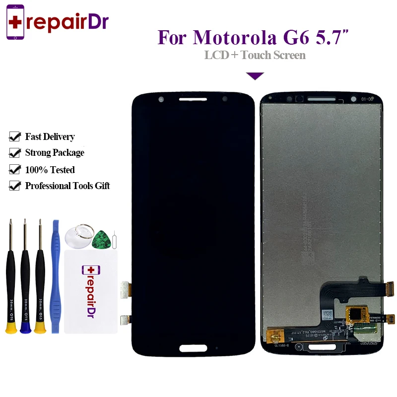 

100% Tested For Motorola G6 LCD Display Touch Screen Digitizer Assembly Replacement Parts 5.7'' For Moto G6 LCD Screen XT1925
