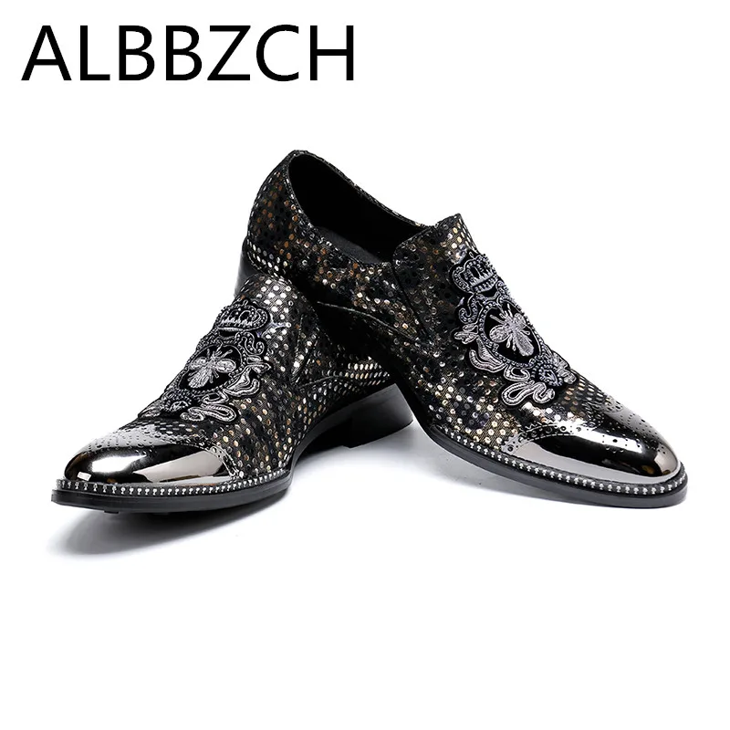 Mocasines Picture As 46 Hombres De Grandes Los Bordado Moda Zapatos Vestir Yardas Hombre Oxfords Cuero Casuales r4rTZxqw6C