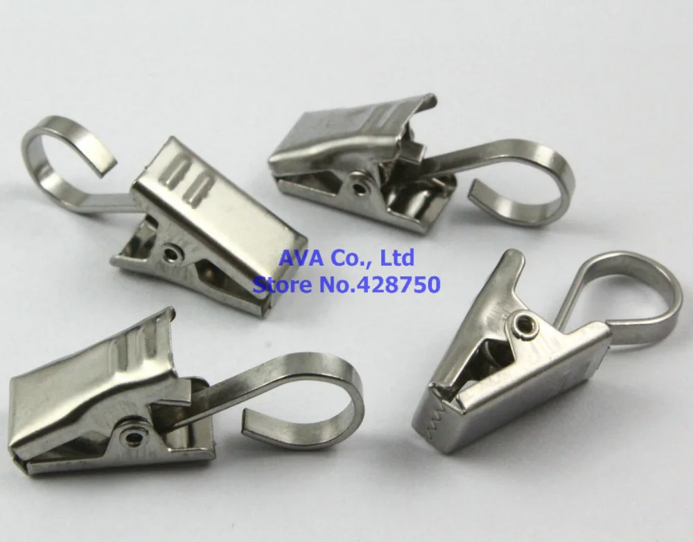 50 Pieces Stainless Steel Hook Clips for Curtain Drapery Svcblin