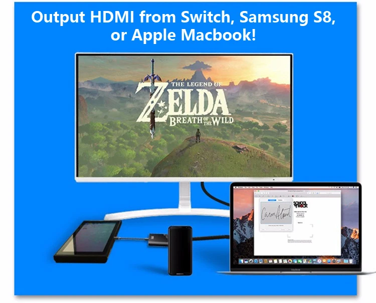 Для Coov SH350 портативная док-станция тип-c USB-C к HDMI адаптер концентратор конвертер 4 к HD кабель передачи для rend переключатель/MacBook Pro/S8